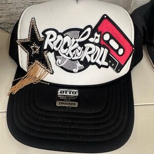 OTTO Rock 'n' Roll Kids Trucker Hat - Black, White, and Red